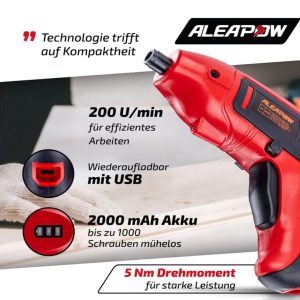 پیچ‌گوشتی شارژی ALEAPOW